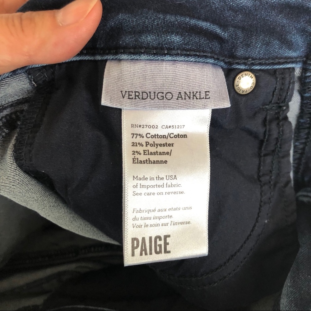 Paige Denim Verdugo Ankle • Skinny Jean • Sz 26 - Picture 7 of 7